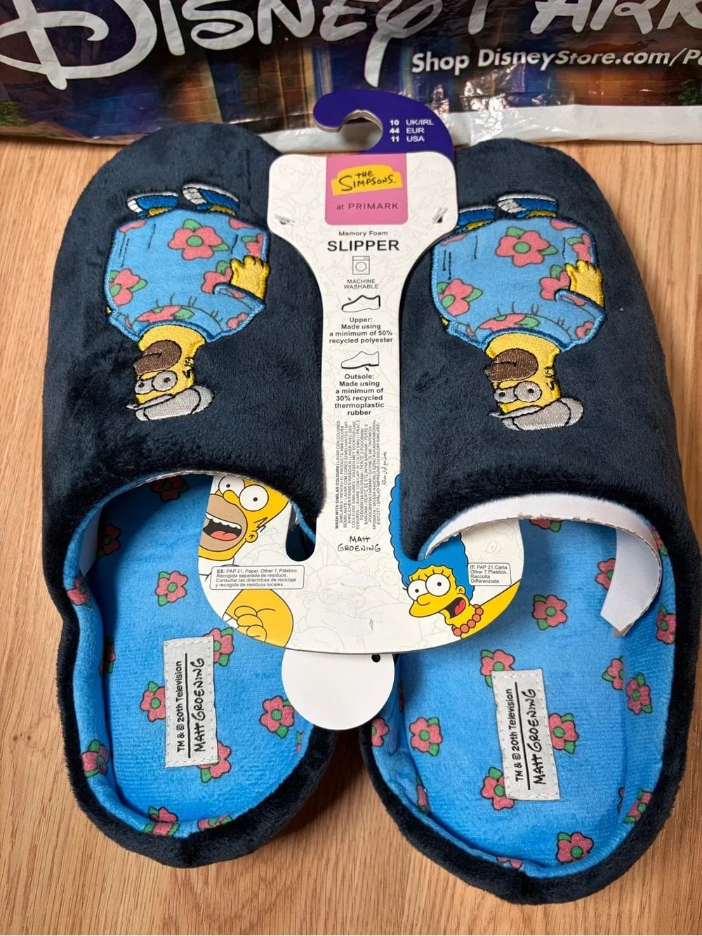 The Simpsons Homer Simpson Muumuu Memory Foam Slippers Size 11 *Primark* New